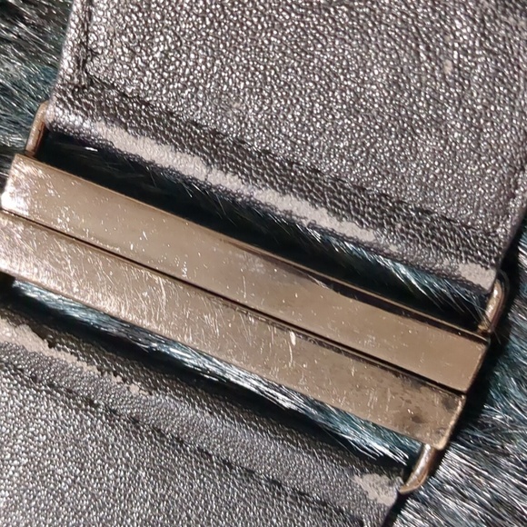 Alberto Makali Long Fur  black and turquoise Vest size M - Picture 8 of 10